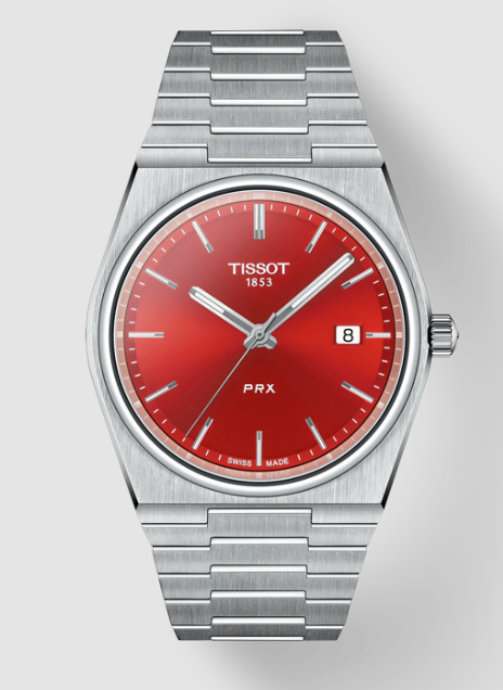 Tissot PRX Quartz Red Dial 40mm at Hurdle's Jewelry in Boulder, CO