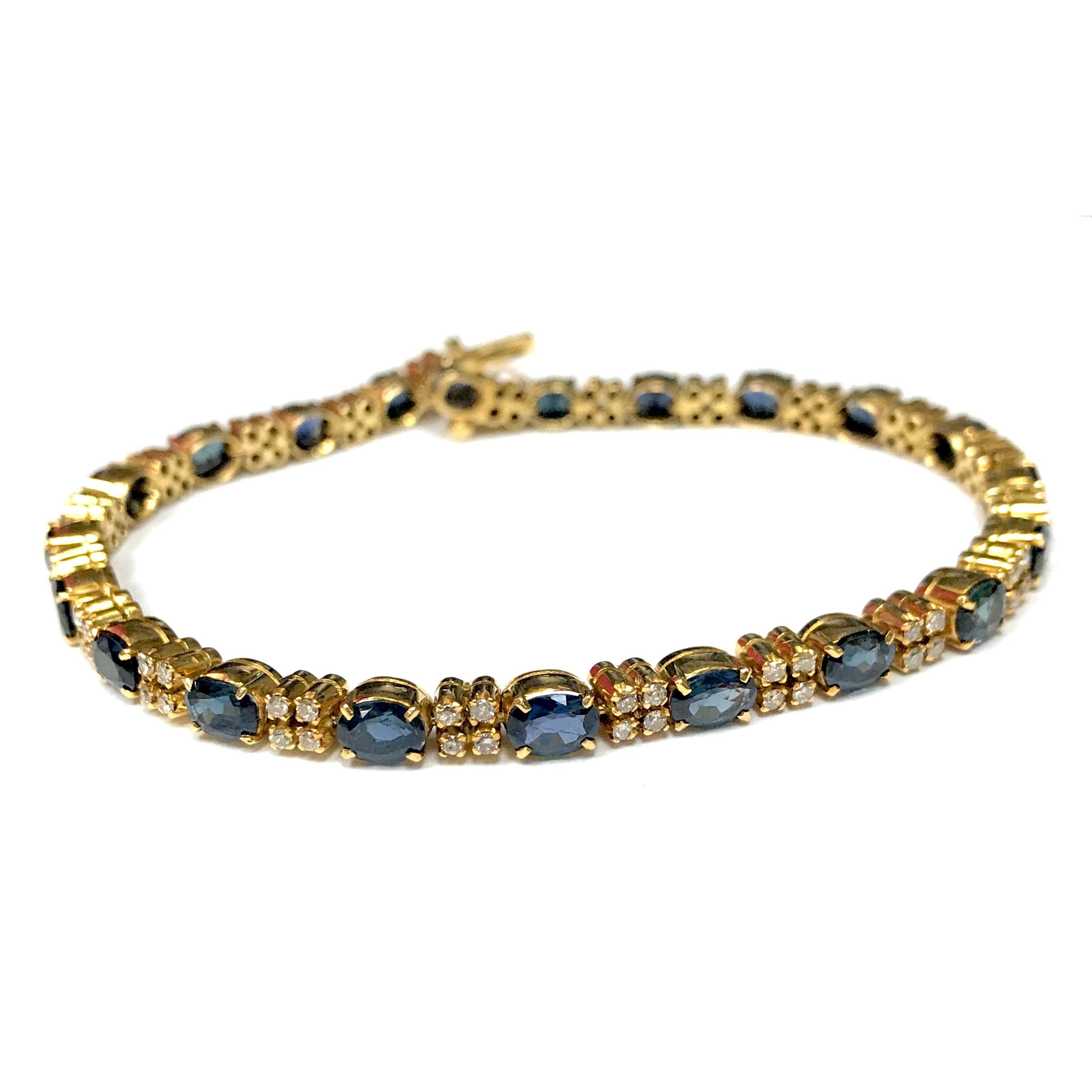 Antique, Estate & Consignment Sapphire & Diamond Tennis Bracelet at ...