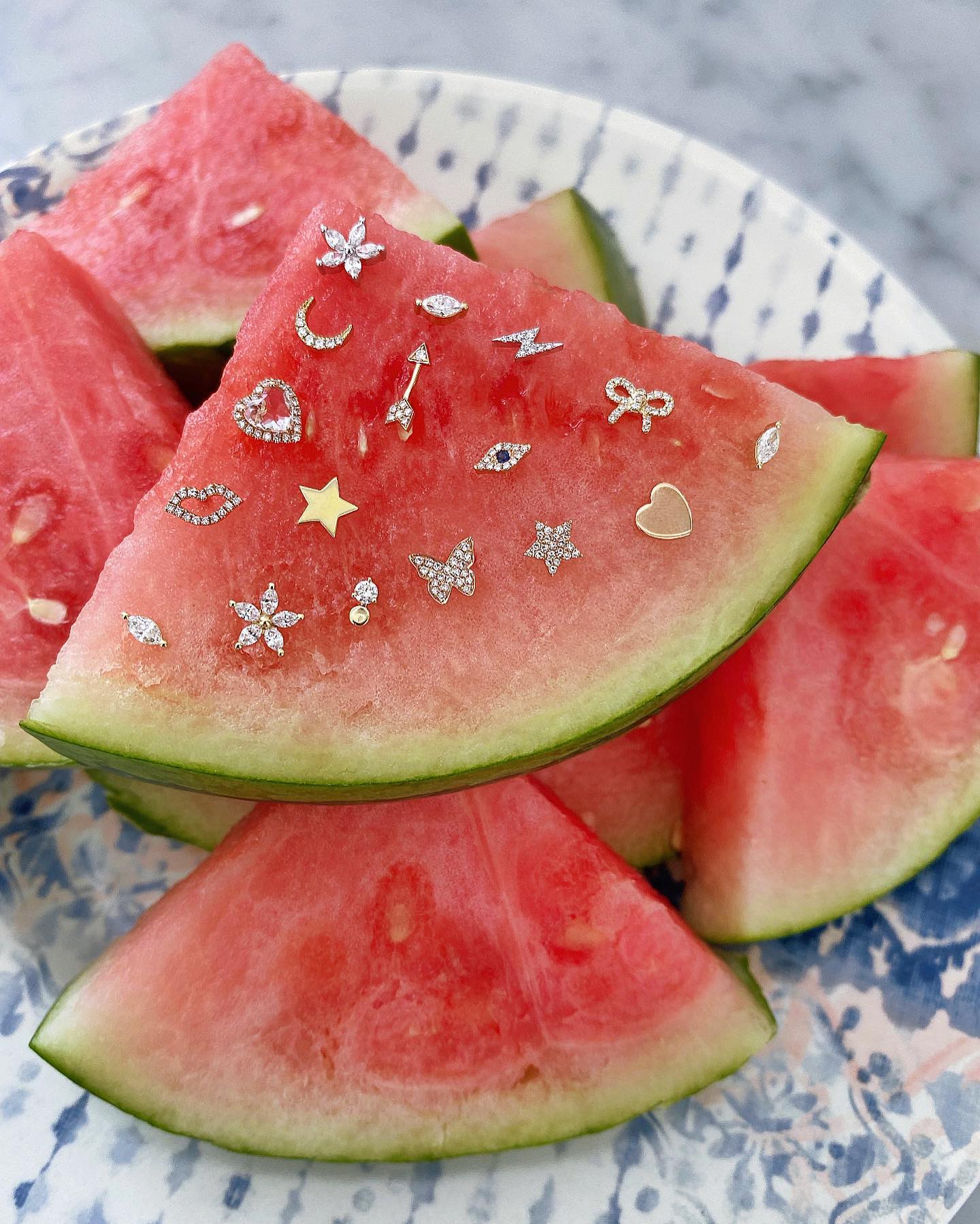 Diamond Mini Lightning Bolt Stud Earring-Earrings-EF Collection-14K Rose Gold-Pair-hurdles-jewelry-boulder-colorado