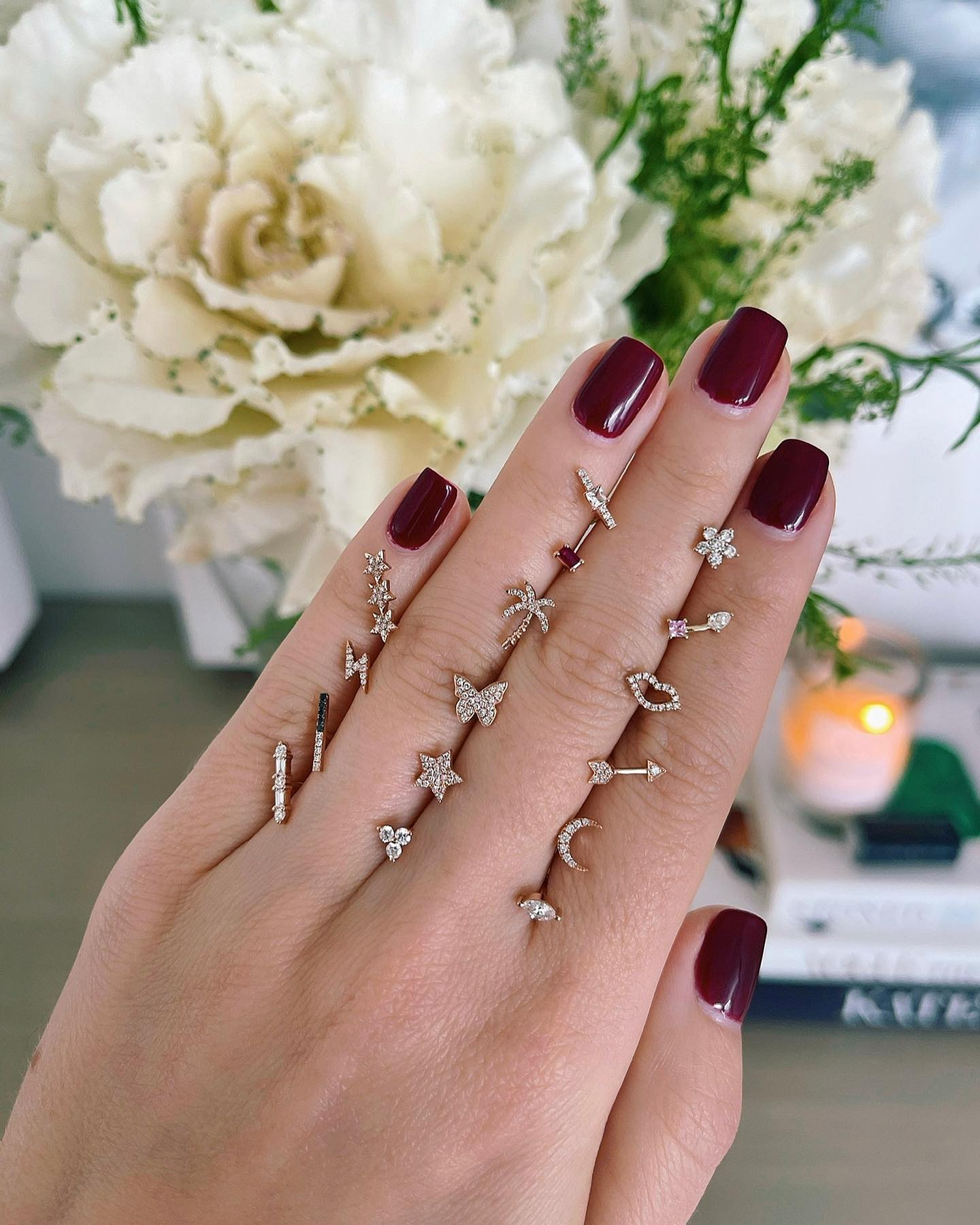 Diamond Mini Lightning Bolt Stud Earring-Earrings-EF Collection-14K Rose Gold-Pair-hurdles-jewelry-boulder-colorado