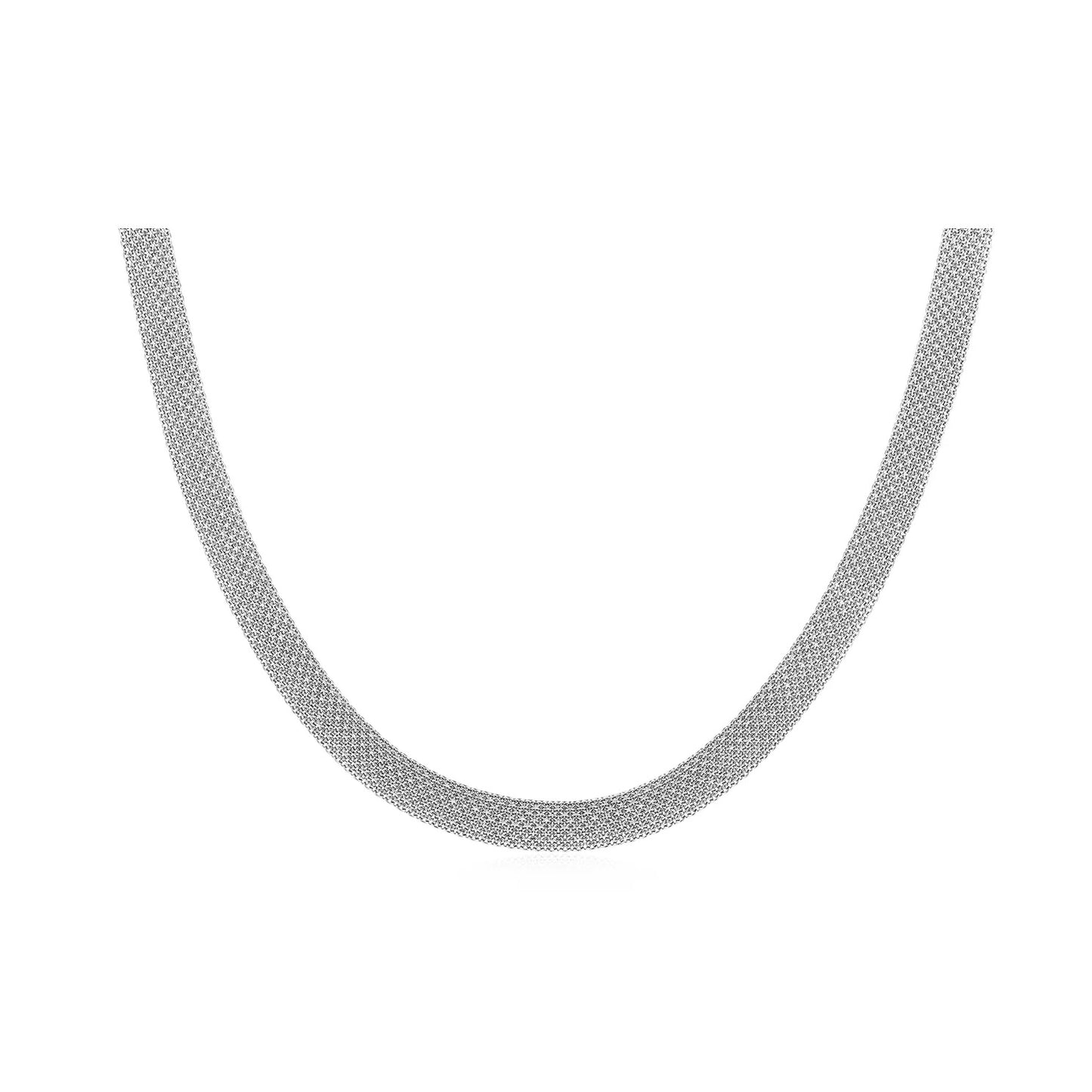 Gold Mesh Necklace-Necklace-EF Collection-14K White Gold-hurdles-jewelry-boulder-colorado