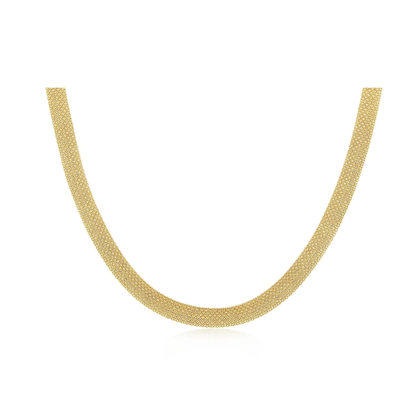 Gold Mesh Necklace-Necklace-EF Collection-14K White Gold-hurdles-jewelry-boulder-colorado