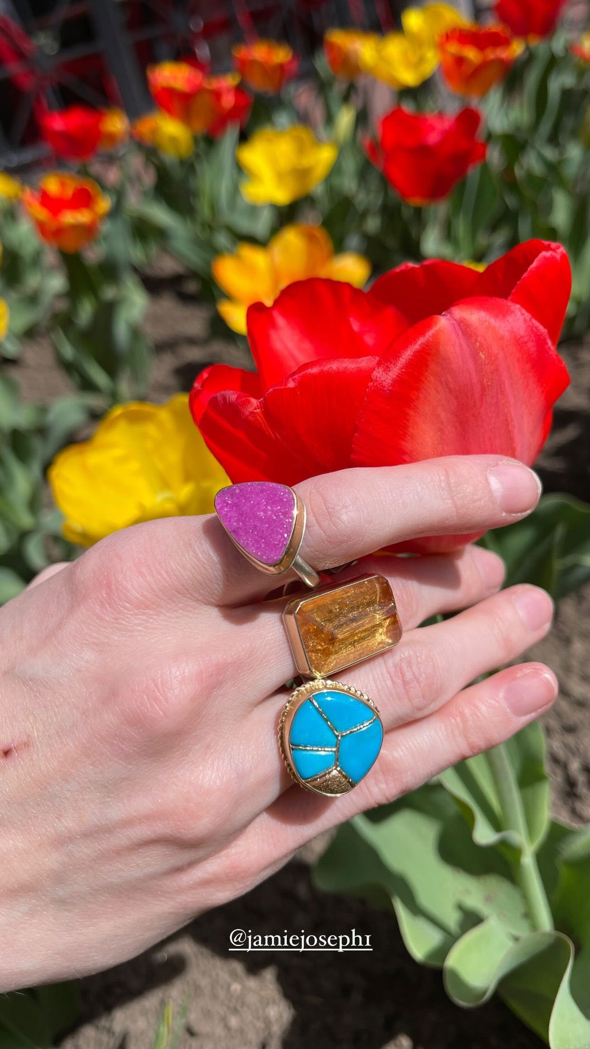 Jamie Joseph Mexican Turquoise Mosaic Ring at Hurdle's Jewelry in