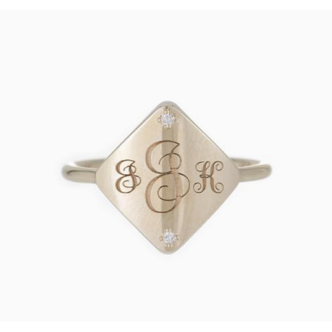 Customized Engraved Signet Ring-Ring-Jennie Kwon-I don' know or see my size-hurdles-jewelry-boulder-colorado