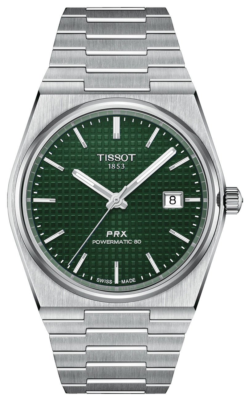 Tissot PRX Automatic Green Waffle Dial at Hurdle's Jewelry in