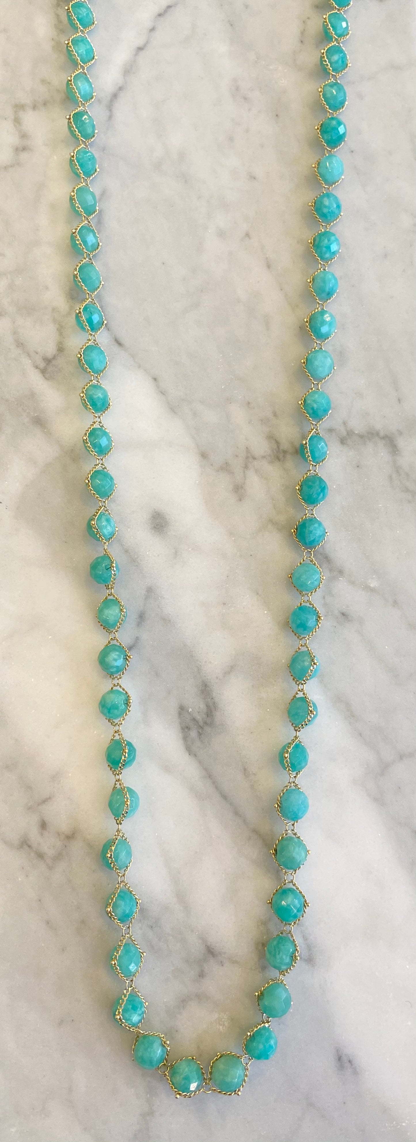 Amazonite Textile Necklace-Necklace-Amali-16-18 inch-hurdles-jewelry-boulder-colorado