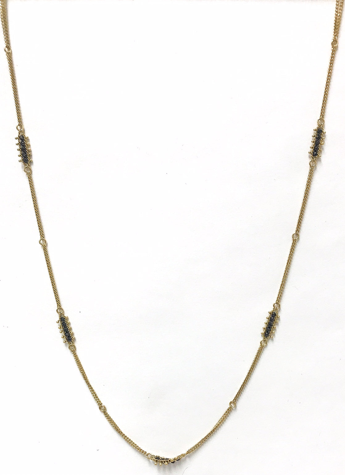 Black Diamond Textile Chain-Chain-Amali-16-18 inch-hurdles-jewelry-boulder-colorado