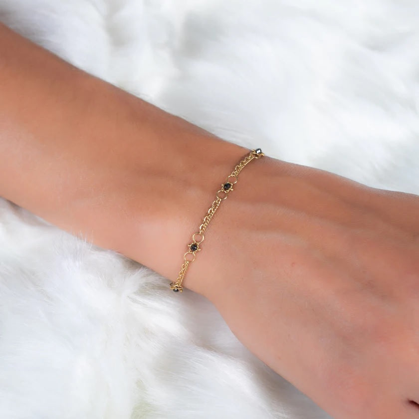 Black Diamond Whisper Chain Bracelet-Bracelet-Amali-hurdles-jewelry-boulder-colorado
