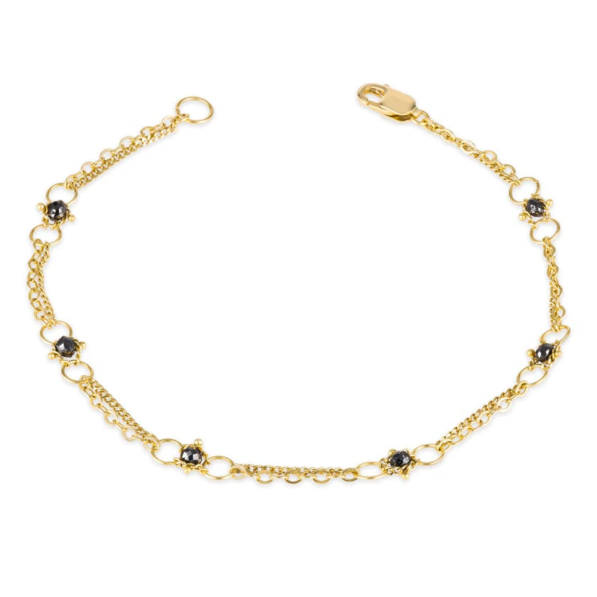 Black Diamond Whisper Chain Bracelet-Bracelet-Amali-hurdles-jewelry-boulder-colorado