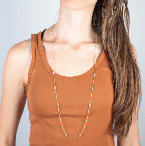 Deluxe Whisper Chain Necklace in Pearl-Chain-Amali-16-18 inch Akoya-hurdles-jewelry-boulder-colorado