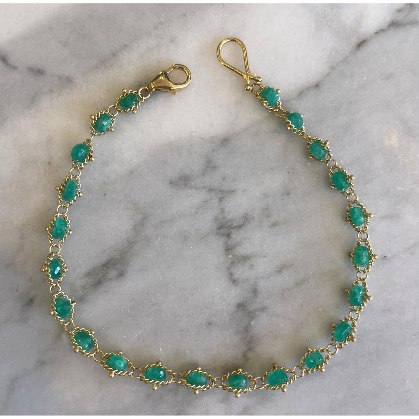 Emerald Textile Bracelet-Bracelet-Amali-hurdles-jewelry-boulder-colorado