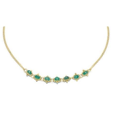 Emerald Textile Necklace-Necklace-Amali-hurdles-jewelry-boulder-colorado