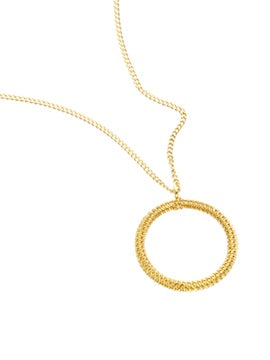 Gold Circle Necklace Large-Necklace-Amali-hurdles-jewelry-boulder-colorado