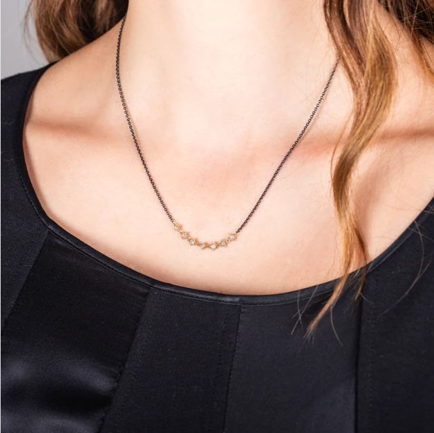 Gray Diamond Mixed Metal Textile Chain-Chain-Amali-hurdles-jewelry-boulder-colorado