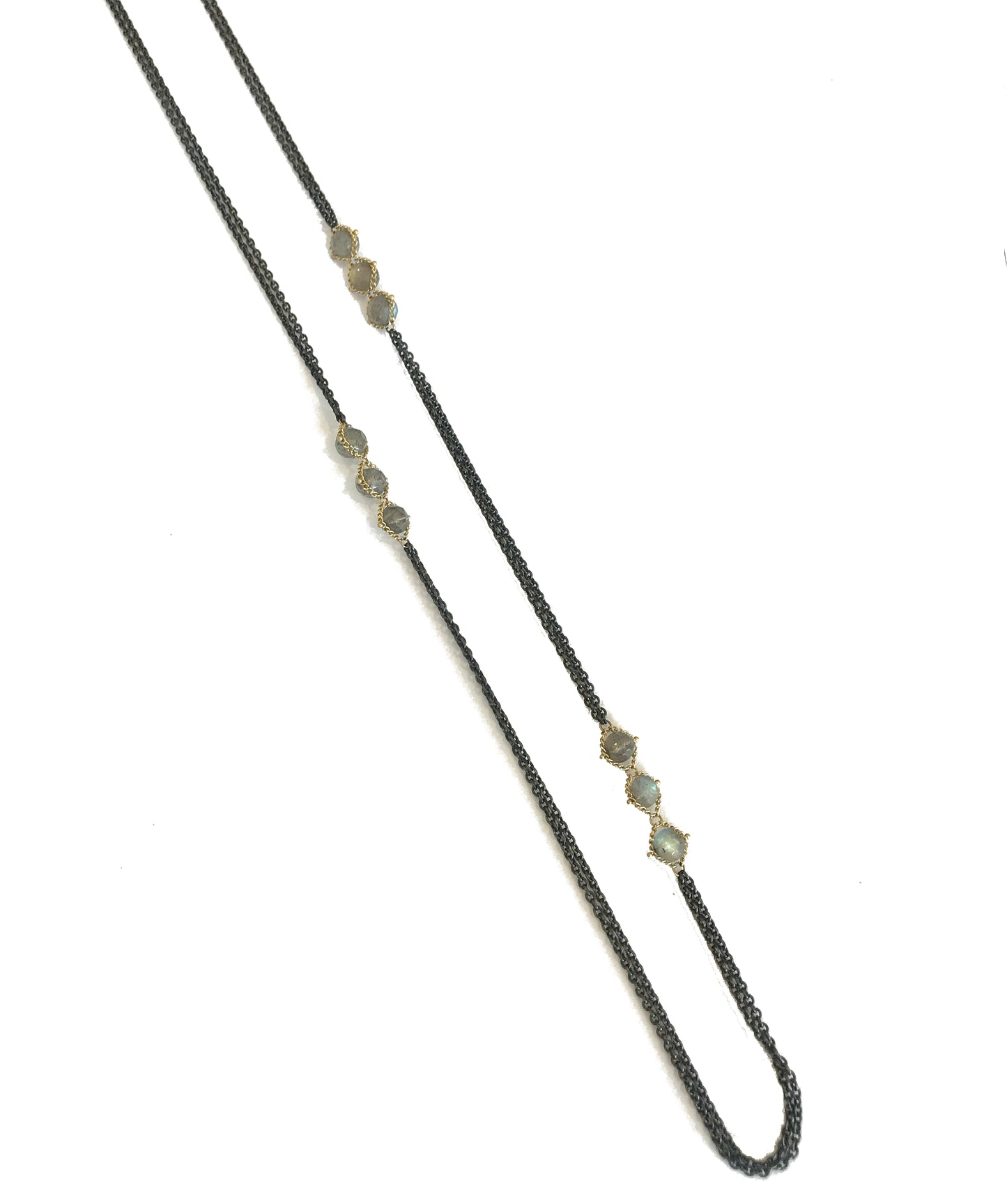 Labradorite Triple Textile Necklace-Chain-Amali-hurdles-jewelry-boulder-colorado