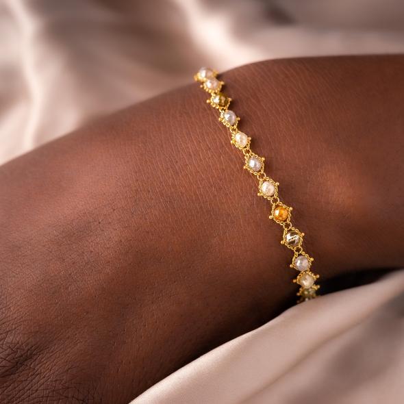 Multi-Colored Diamond Textile Bracelet-Bracelet-Amali-hurdles-jewelry-boulder-colorado