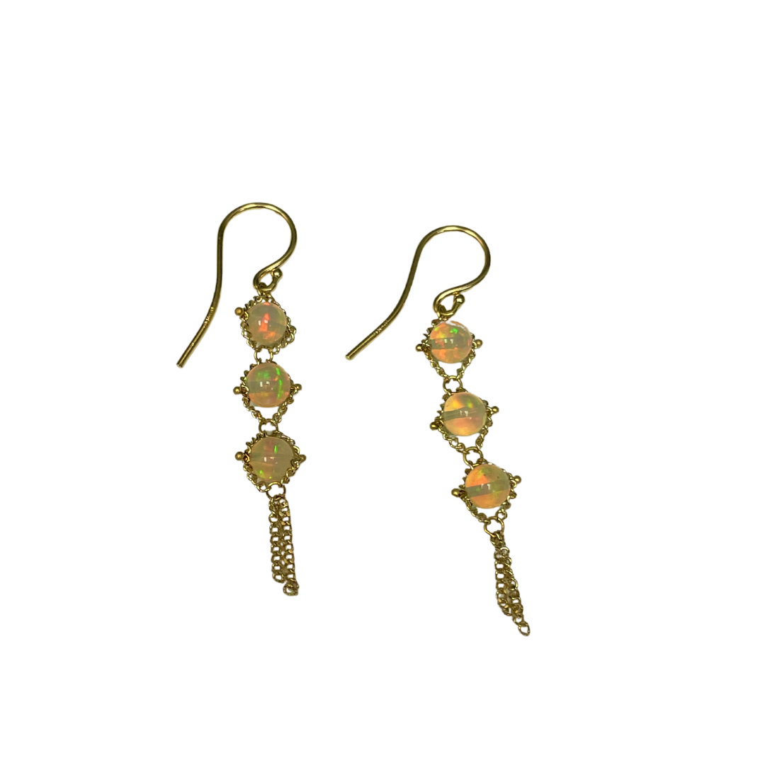 Opal Textile Drop Earrings-Earrings-Amali-hurdles-jewelry-boulder-colorado