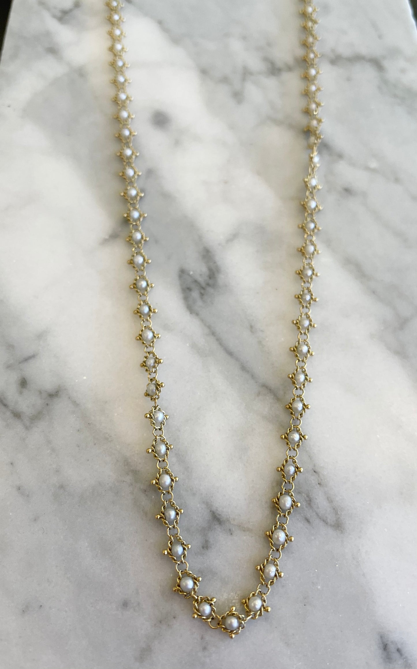 Pearl Textile Necklace-Necklace-Amali-16-18 inch-hurdles-jewelry-boulder-colorado