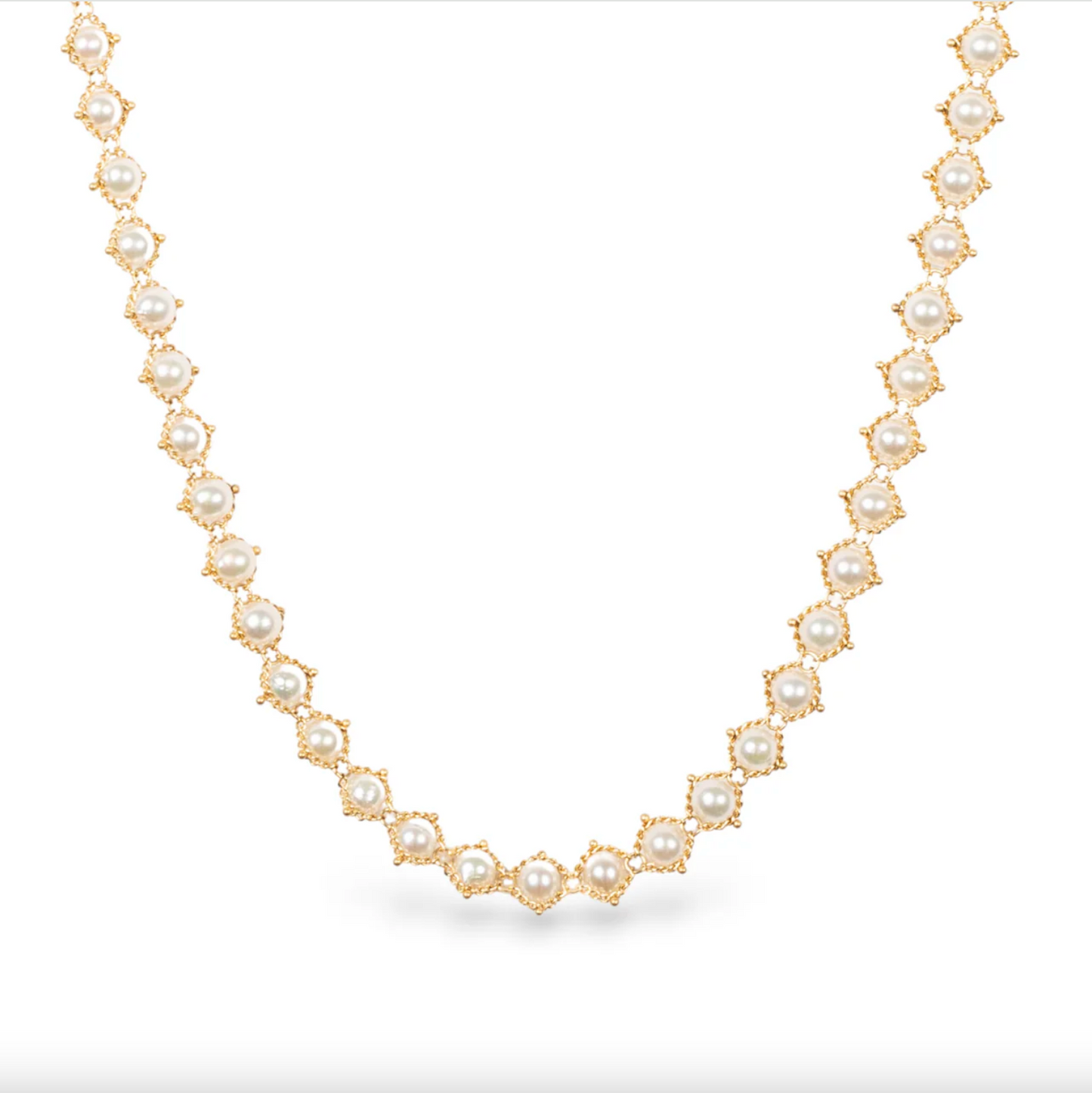 Pearl Textile Necklace-Necklace-Amali-16-18 inch Akoya-hurdles-jewelry-boulder-colorado
