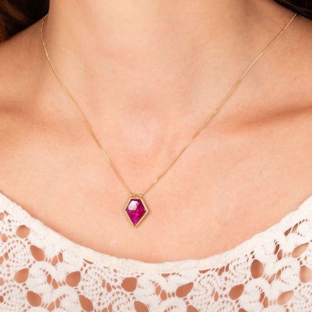 Pentagon Ruby Necklace-Necklace-Amali-hurdles-jewelry-boulder-colorado