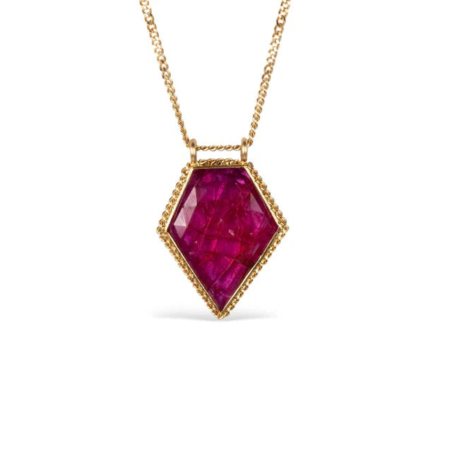 Pentagon Ruby Necklace-Necklace-Amali-hurdles-jewelry-boulder-colorado