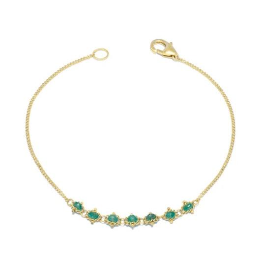 Petite Textile Bracelet in Emerald-Bracelet-Amali-hurdles-jewelry-boulder-colorado