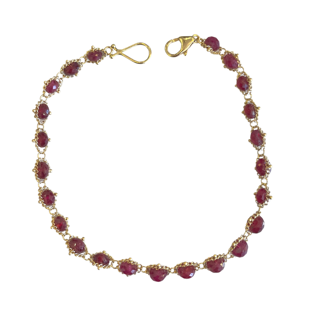Ruby Textile Bracelet-Bracelet-Amali-hurdles-jewelry-boulder-colorado