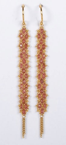 Spinel Woven Drop Earrings-Earrings-Amali-hurdles-jewelry-boulder-colorado
