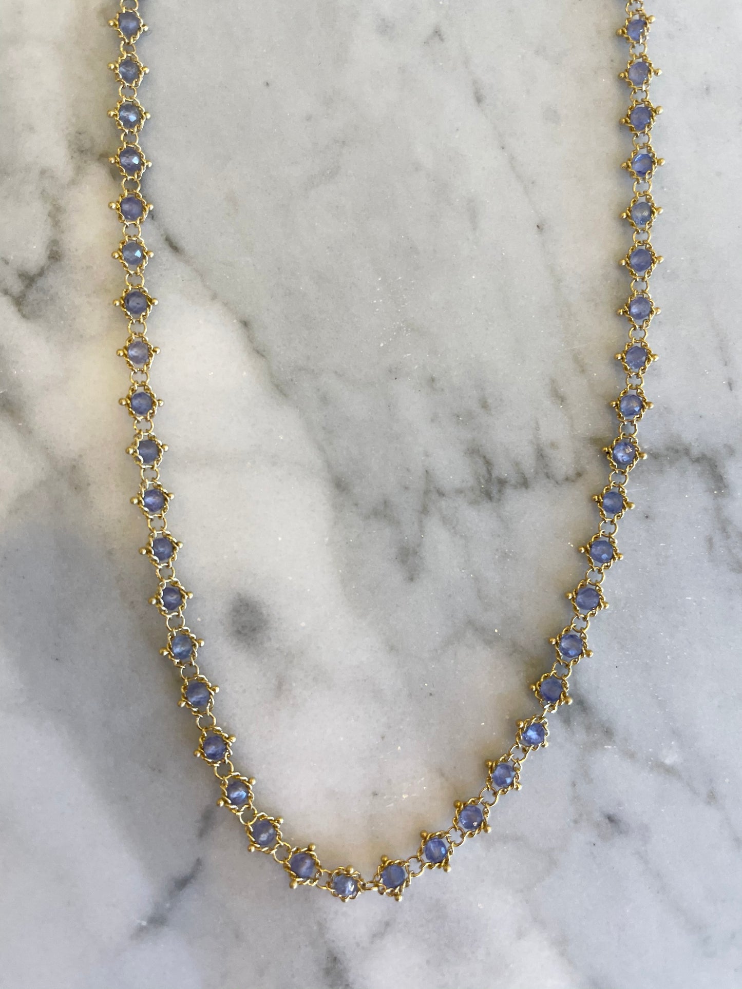 Tanzanite Textile Necklace-Necklace-Amali-16-18 inch-hurdles-jewelry-boulder-colorado
