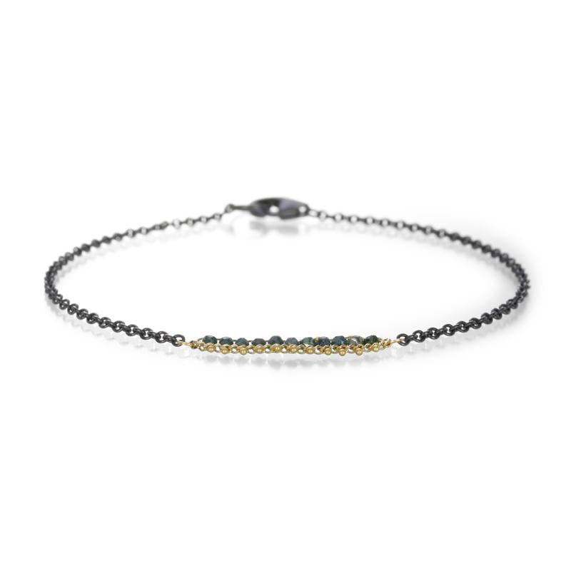 Textile Blue Diamond Bracelet-Bracelet-Amali-hurdles-jewelry-boulder-colorado