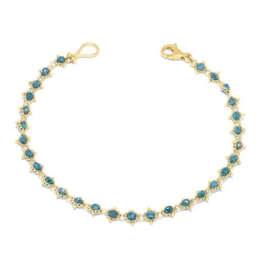 Textile Bracelet in Blue Diamond-Bracelet-Amali-hurdles-jewelry-boulder-colorado
