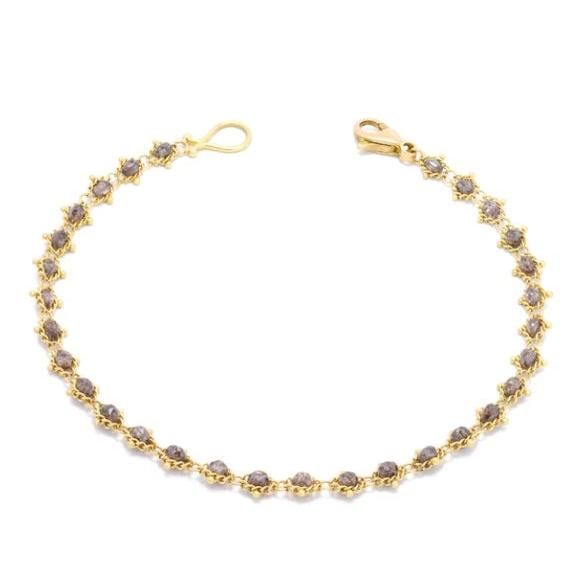 Textile Bracelet in Champagne Diamond-Bracelet-Amali-hurdles-jewelry-boulder-colorado