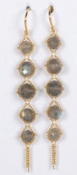 Textile Drop Labradorite Earrings-Earrings-Amali-hurdles-jewelry-boulder-colorado