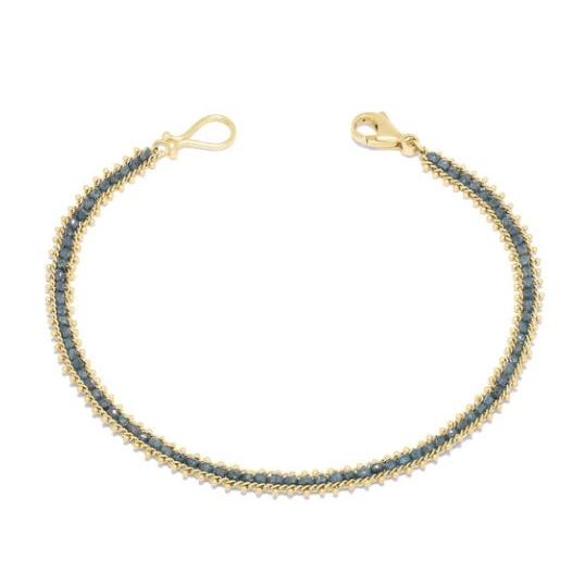 Textile Row Bracelet in Blue Diamond-Bracelet-Amali-hurdles-jewelry-boulder-colorado