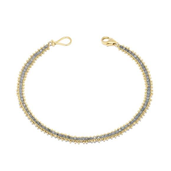 Textile Row Bracelet in Grey Diamond-Bracelet-Amali-hurdles-jewelry-boulder-colorado