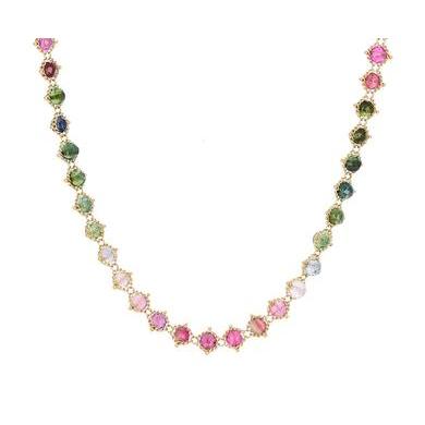 Tourmaline Textile Necklace-Necklace-Amali-hurdles-jewelry-boulder-colorado