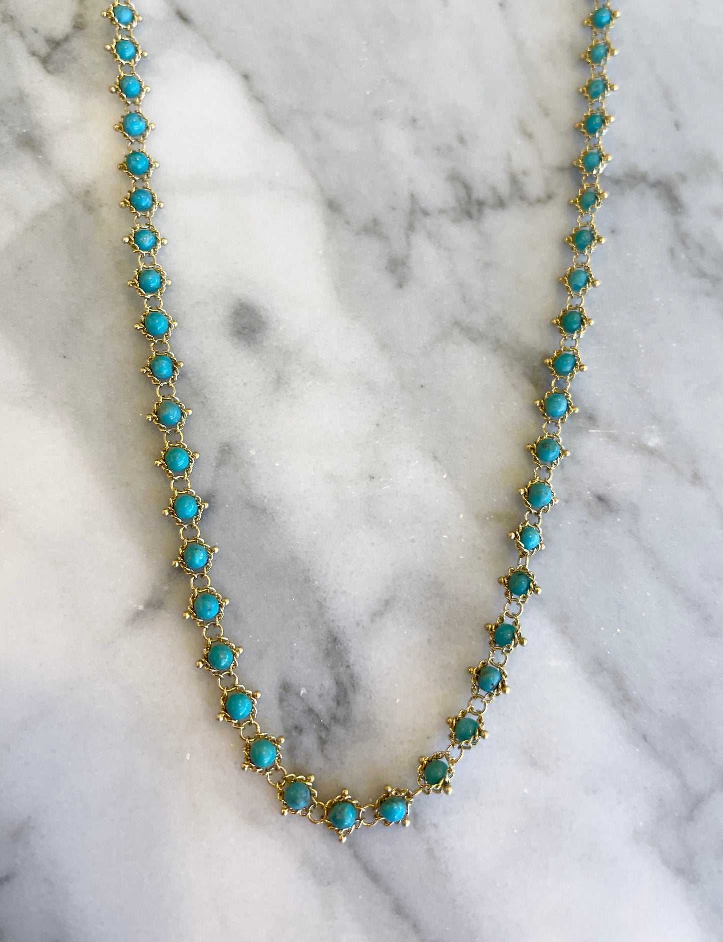 Turquoise Textile Necklace-Necklace-Amali-16-18 inch-hurdles-jewelry-boulder-colorado