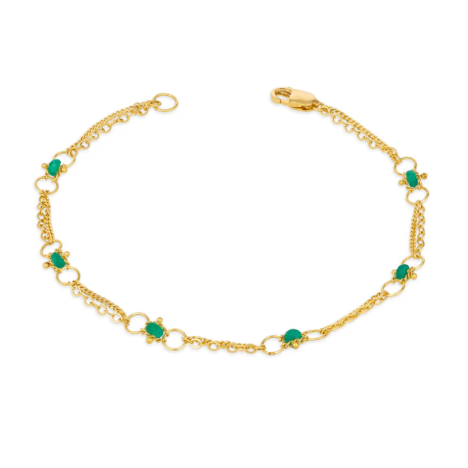 Whisper Chain Bracelet in Emerald-Bracelet-Amali-hurdles-jewelry-boulder-colorado