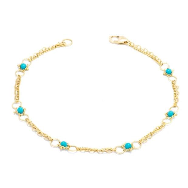 Whisper Chain Bracelet in Turquoise-Bracelet-Amali-hurdles-jewelry-boulder-colorado