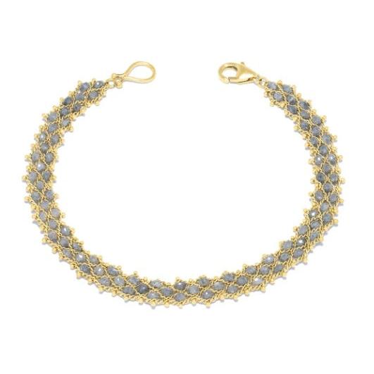 Woven Bracelet in Grey Diamond-Bracelet-Amali-hurdles-jewelry-boulder-colorado
