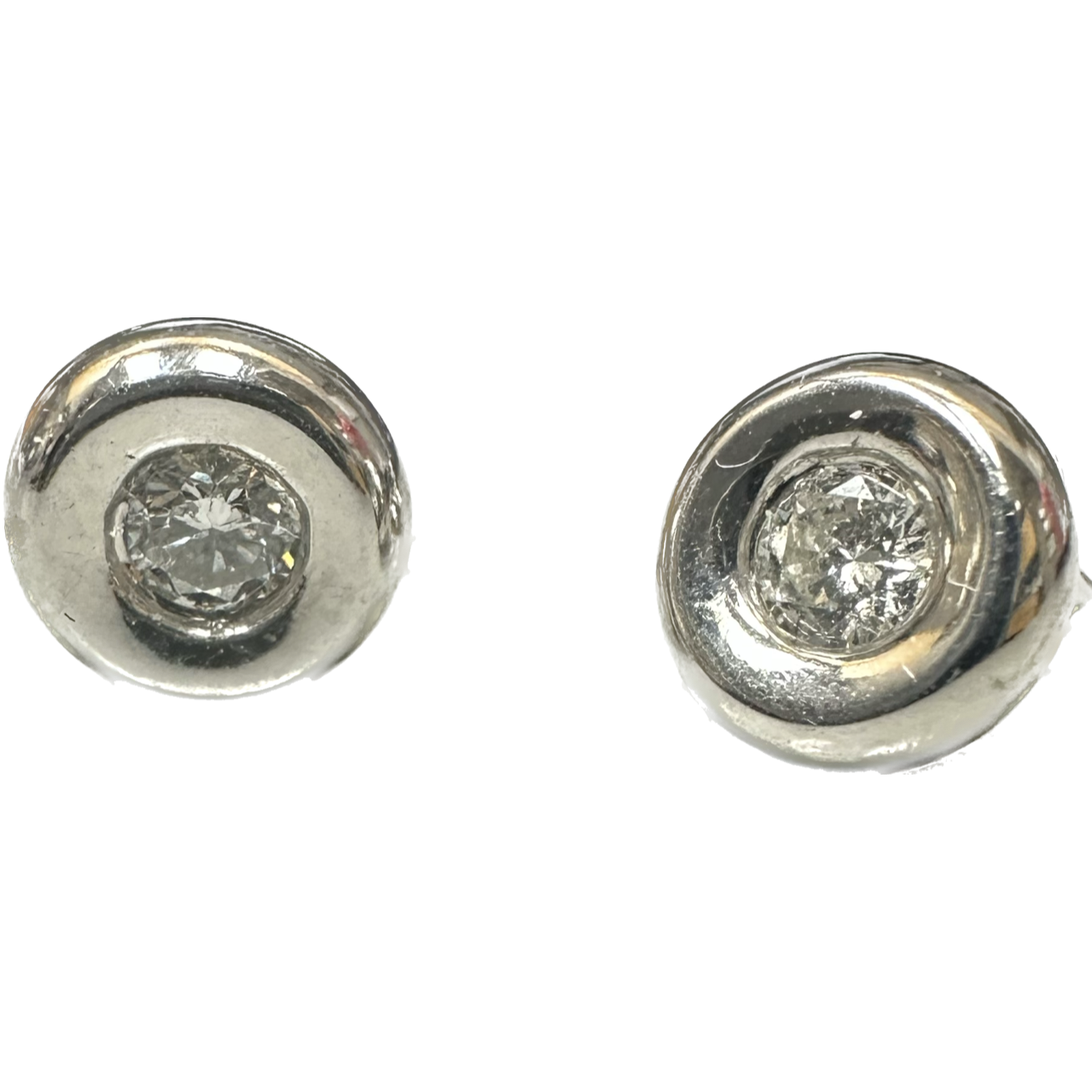 0.25 Carat Bezel Set Diamond Stud Earrings-Diamond Stud-Antique, Estate & Consignment-hurdles-jewelry-boulder-colorado