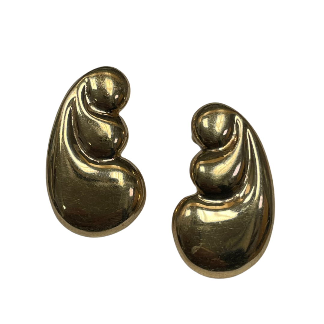 10k Cloud Stud Earrings-Earrings-Antique, Estate & Consignment-hurdles-jewelry-boulder-colorado