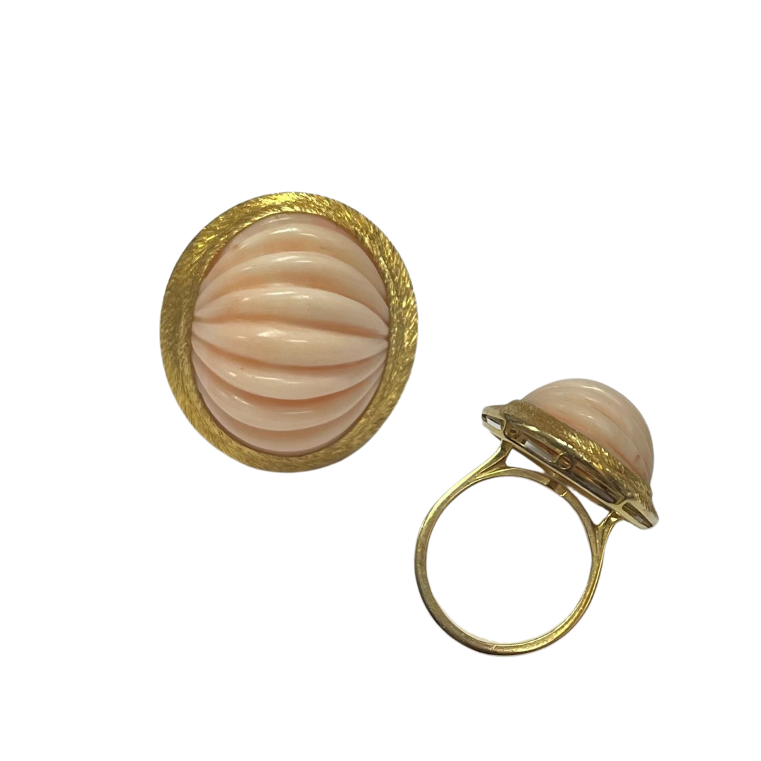 14 Karat Yellow Gold Coral Ring-Ring-Antique, Estate & Consignment-I don' know or see my size-hurdles-jewelry-boulder-colorado