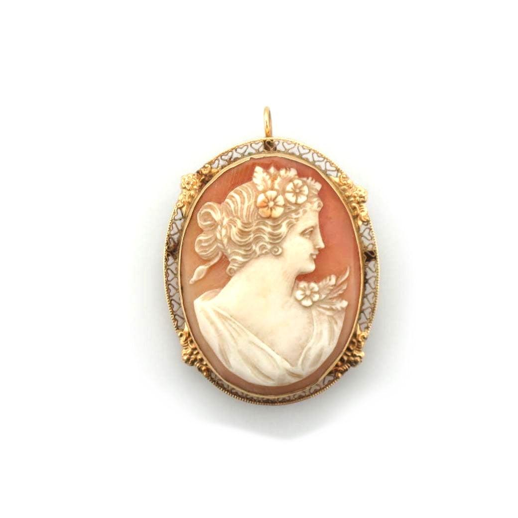 14k Cameo Pin-Brooch-Antique, Estate & Consignment-hurdles-jewelry-boulder-colorado