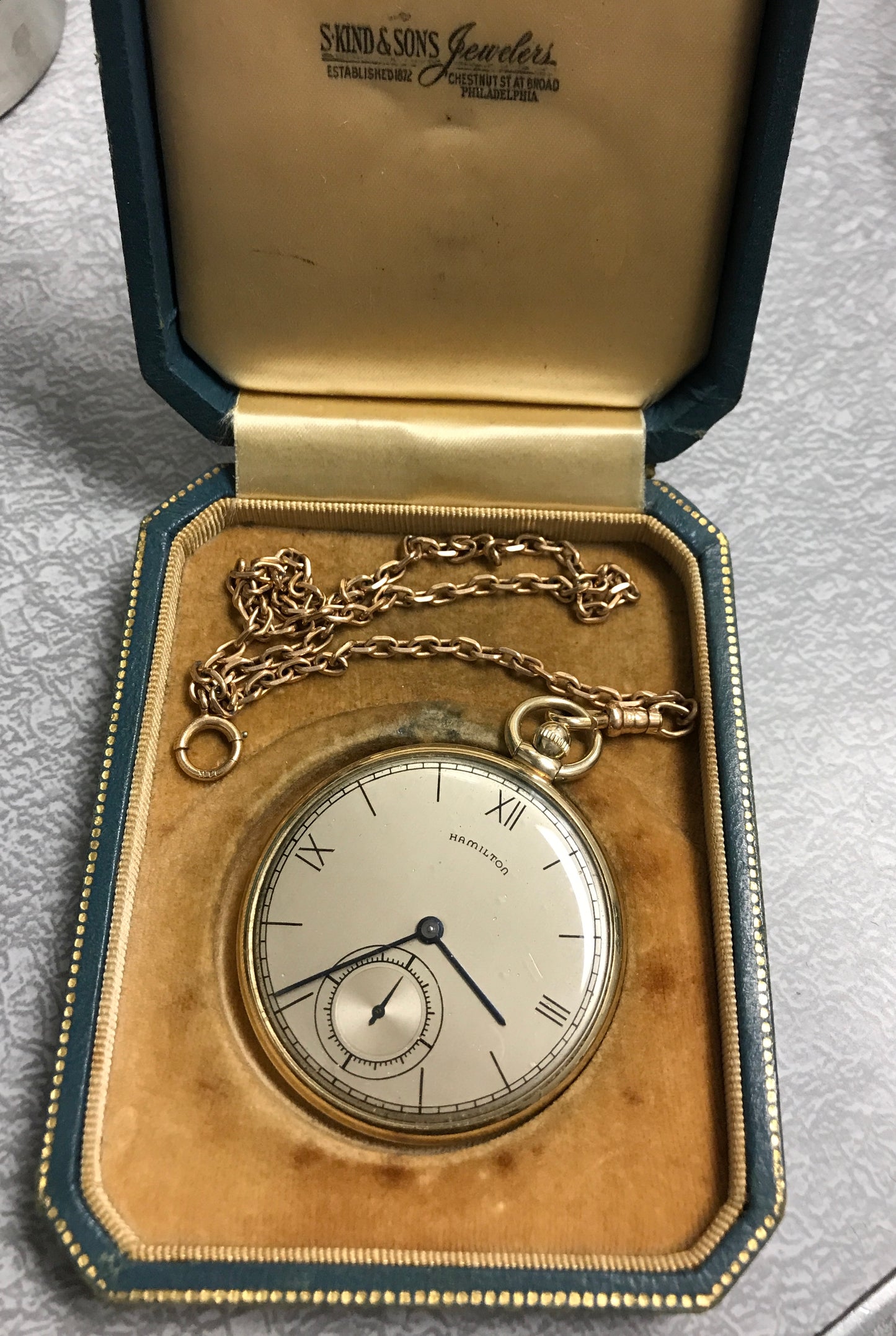 14k Hamilton Pocket Watch with Chain-Watch-Antique, Estate & Consignment-hurdles-jewelry-boulder-colorado