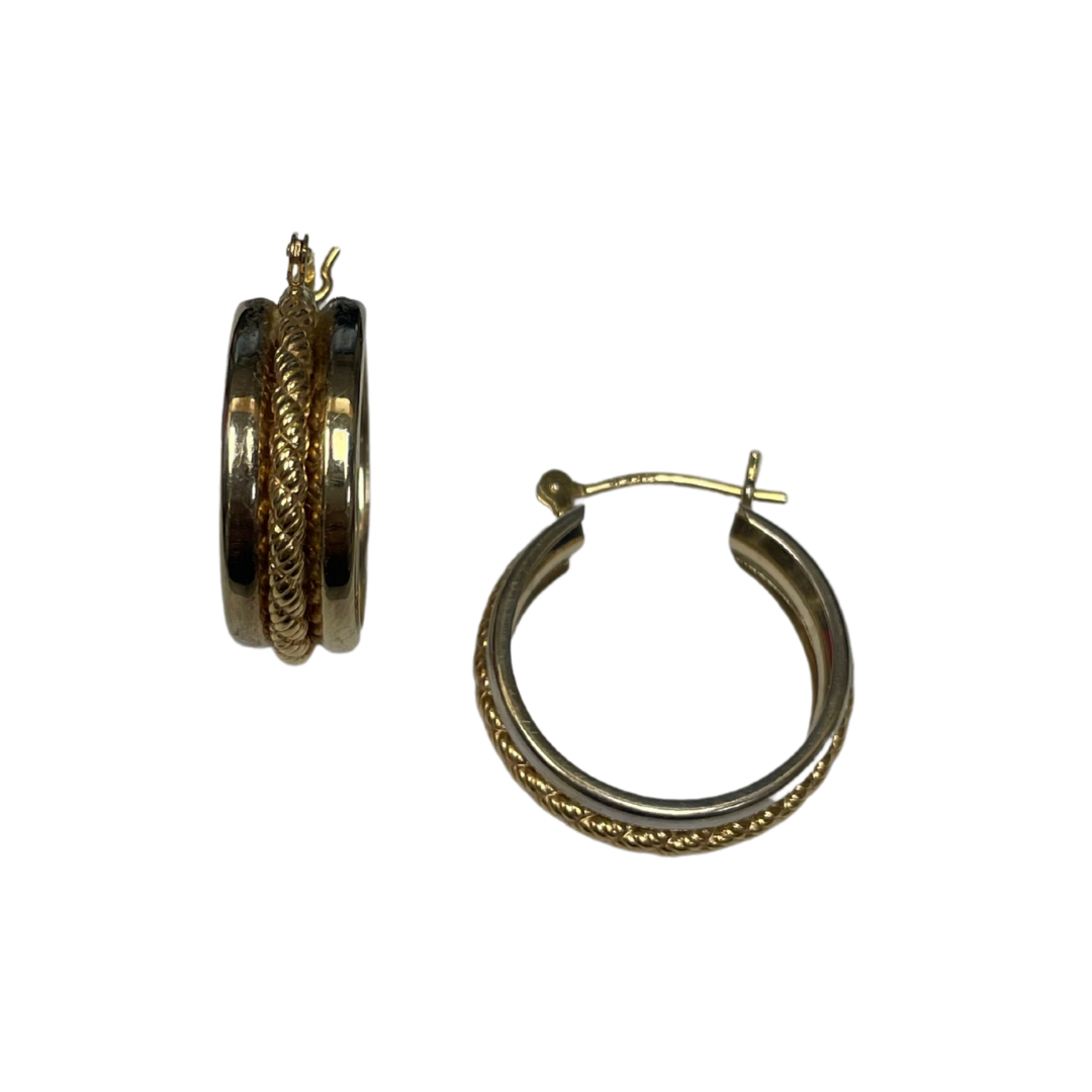 14k Two Tone Twisted Hoops-Earrings-Antique, Estate & Consignment-hurdles-jewelry-boulder-colorado