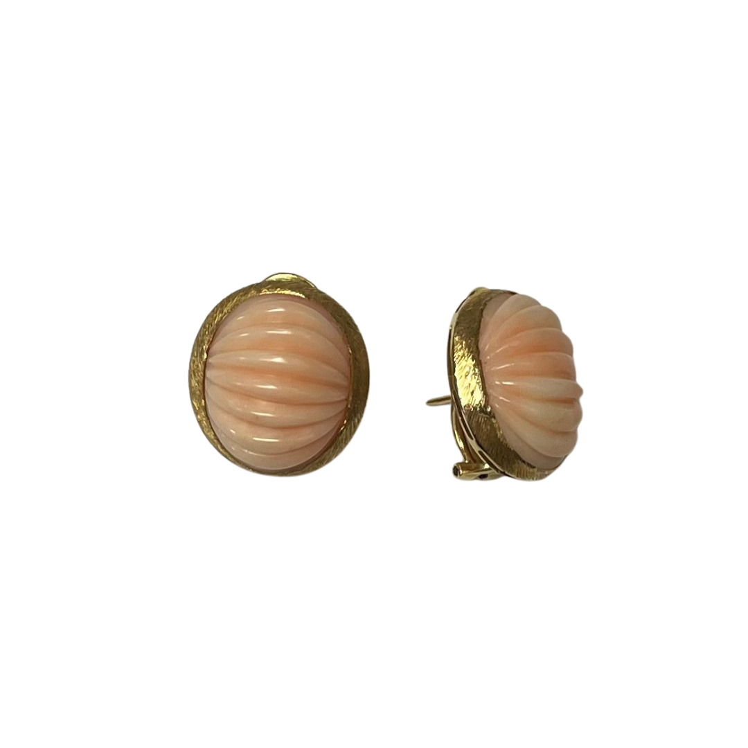 14k Yellow Gold and Coral-Earrings-Antique, Estate & Consignment-hurdles-jewelry-boulder-colorado