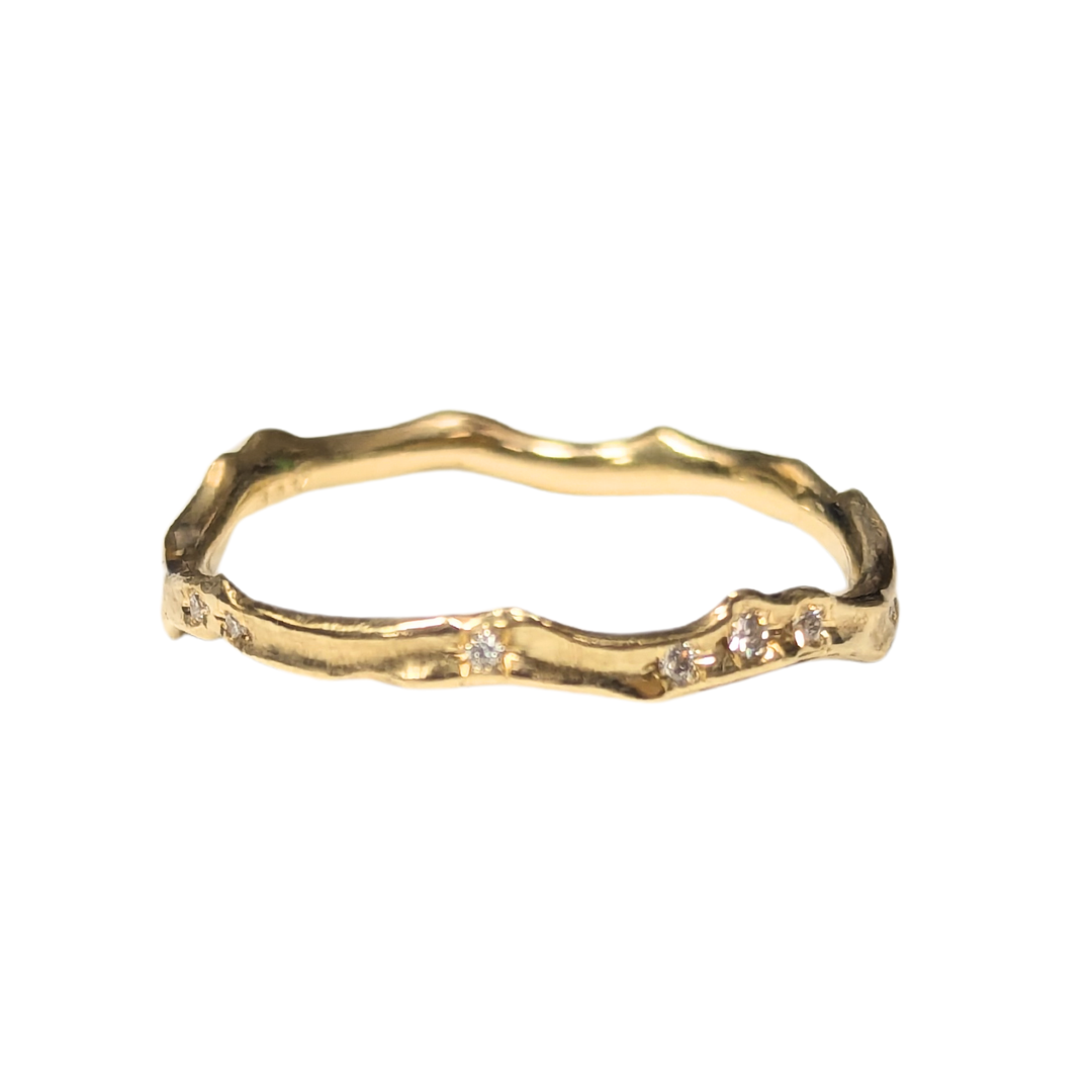 14k Yellow Gold Branch Ring with Diamond Accents-Ring-Antique, Estate & Consignment-I don' know or see my size-hurdles-jewelry-boulder-colorado