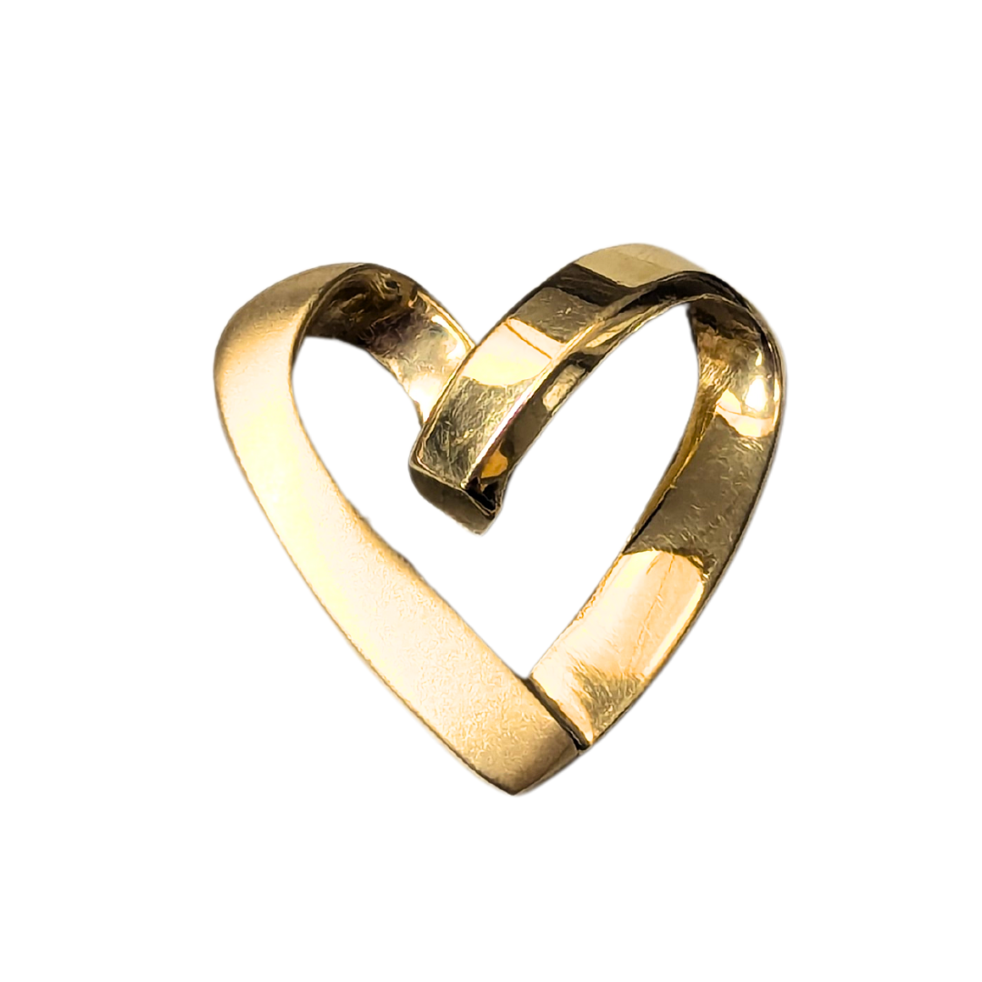 14k Yellow Gold Heart Pendant-Pendant-Antique, Estate & Consignment-hurdles-jewelry-boulder-colorado