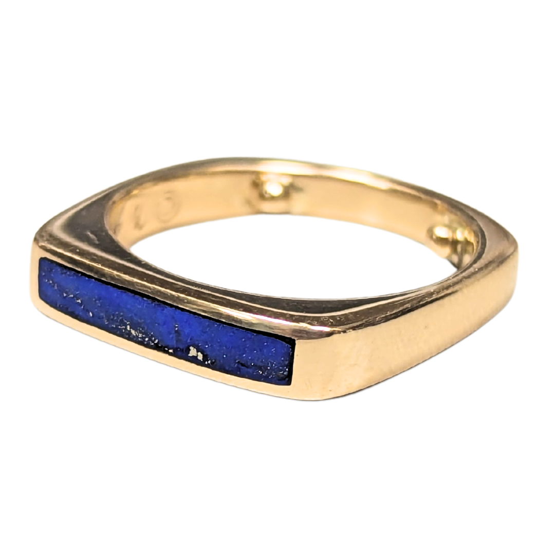 14k Yellow Gold Lapis Inlayed Ring by Timothy Sens-Ring-Antique, Estate & Consignment-I don' know or see my size-hurdles-jewelry-boulder-colorado